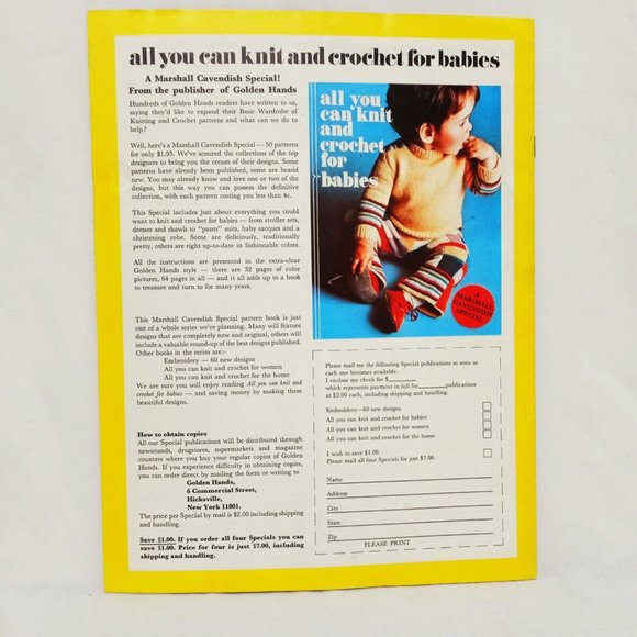 Golden Hands Magazine Knitting dressmaking Needlecraft Part 30 Vol 2 Guide 70s - Picture 2 of 9